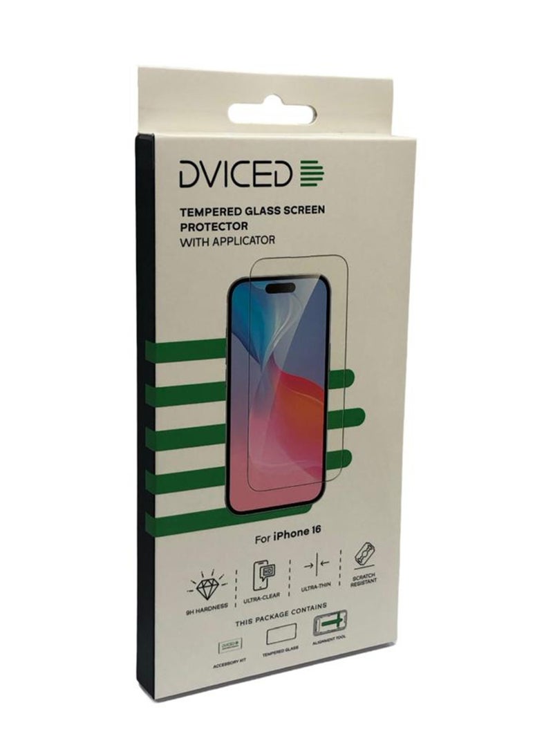 DVICED Tempered Glass Screen Protector For iPhone 16 With Applicator - Image 1