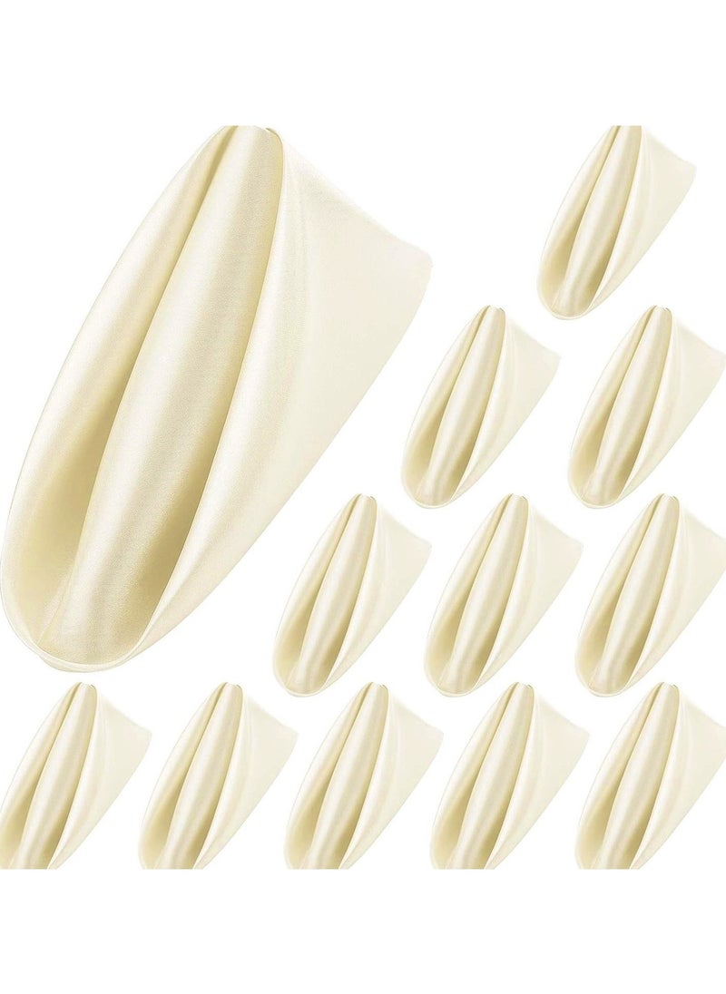 Generic 10 Pcs 30*30cm Satin Elegant Silk Square Soft Dinner Table Napkins for Dinner Wedding Parties  - Image 1