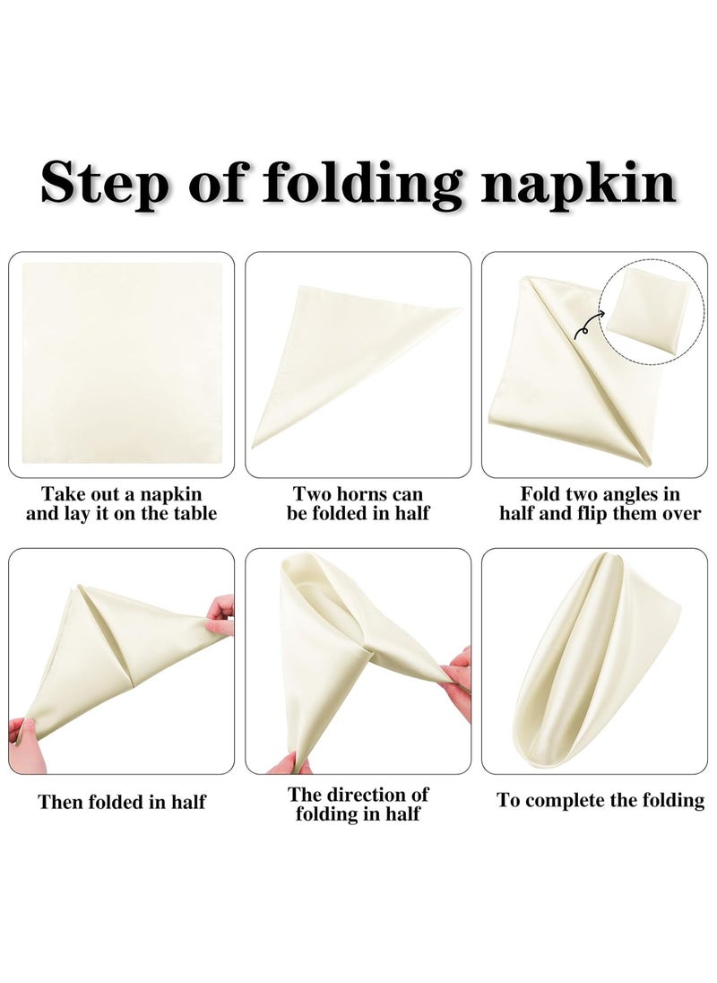 Generic 10 Pcs 30*30cm Satin Elegant Silk Square Soft Dinner Table Napkins for Dinner Wedding Parties  - Image 5