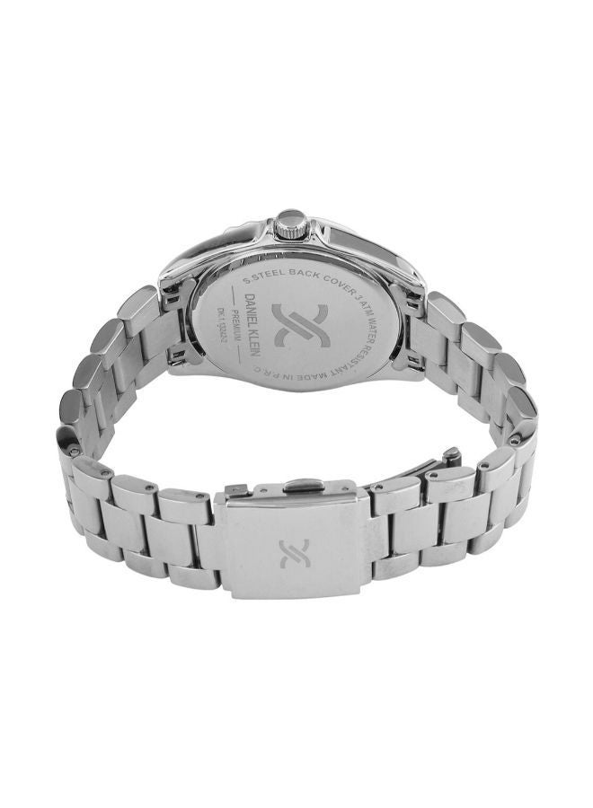 DANIEL KLEIN ساعة يد نسائية دانييل كلاين من الستانلس ستيل، مينا فضي، دائرية انالوج بعقارب DK.1.13242-1 - Image 2