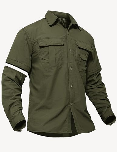TACVASEN Outdoor Sport Military Tactical Battle Ripstop Long Sleeve Shirt for Men Army Green,X-Large - Image 1