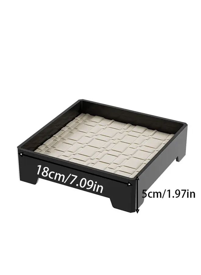 Square Key Holder Tray With Storage Shelf Milk White Orange - Image 3