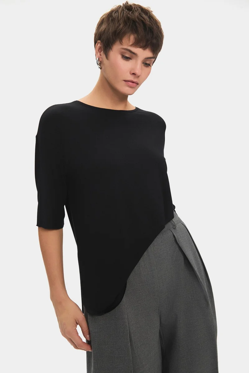 JUNE Women's 100% Cotton Oversize/loose Cut Crew Neck Flowy T-Shirt