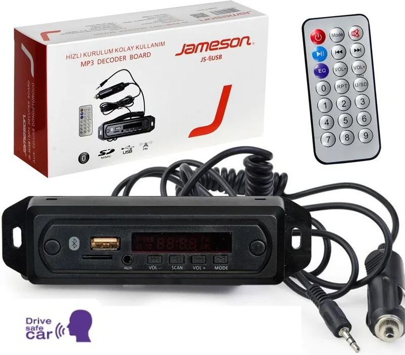 JAMESON Auto Tape Converter Bord Usb/fm/aux Bluetooth Talking 12V Js-6usb