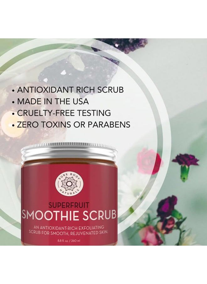 PURE BODY NATURALS Superfruit Smoothie Scrub, 8.8 fl oz | Antioxidant-Rich Exfoliating Scrub for Smooth, Rejuvenated Skin  - Image 2