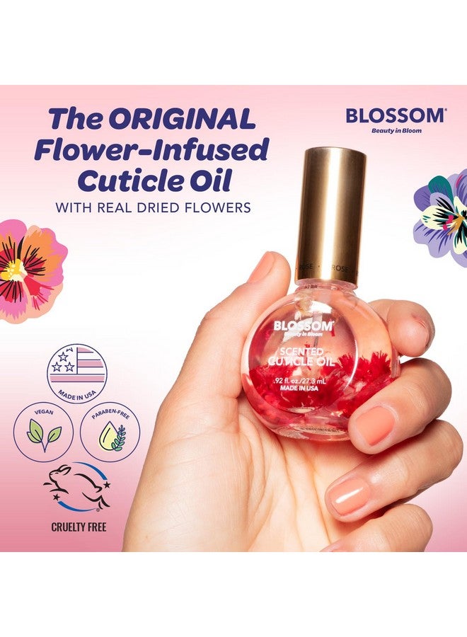 بلوسوم زيت بشرة الأظافر برائحة الزهور، مرطب ومرطب، زيت معطر للعناية بالبشرة، غني بالزهور الحقيقية، صنع في الولايات المتحدة الأمريكية، 0.5 أونصة سائلة، برائحة الورد - Image 3