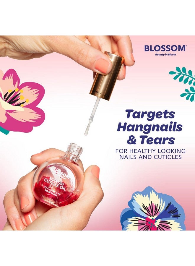 بلوسوم زيت بشرة الأظافر برائحة الزهور، مرطب ومرطب، زيت معطر للعناية بالبشرة، غني بالزهور الحقيقية، صنع في الولايات المتحدة الأمريكية، 0.5 أونصة سائلة، برائحة الورد - Image 4