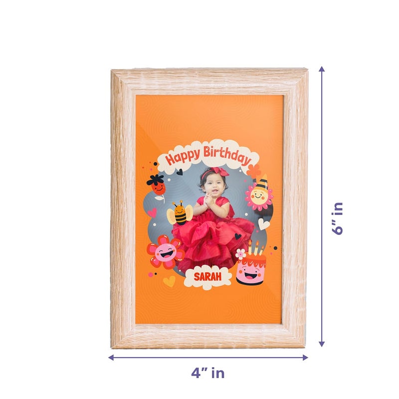 YOUR GIFT STUDIO Customized Birthday Photo Frame Personalized Wooden Base Gift for Kids Friends Family Customized Birthday Gift for Kids - Image 3