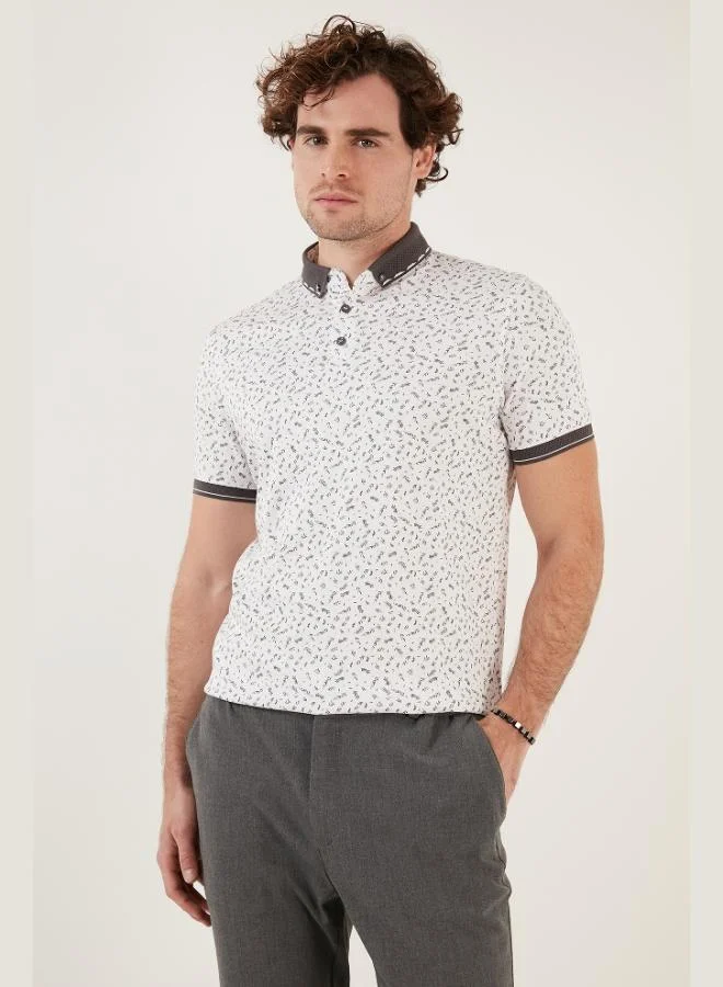 Buratti Cotton Blend Patterned Slim Fit Polo Collar T Shirt Men's Polo Collar T-Shirt 646B3270