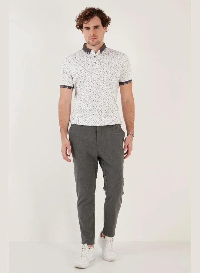 Buratti  Buratti Cotton Blend Patterned Slim Fit Polo Collar T Shirt Men's Polo Collar T-Shirt 646B3270 for Men | Best Price UAE