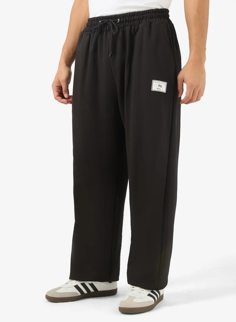 Seventy Five Basics Badge Detail Open Hem  Oversized Joggers