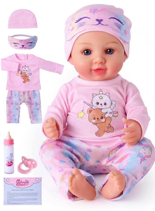 BABESIDE 12 Inch Baby Doll, Realistic Full Vinyl Baby Doll Set with Accessories, Small Baby Doll Toys for Girls 3+, Pretend Play Baby Dolls with Bottle, Ideal for Birthday, Pretend Play, Christmas - Image 1