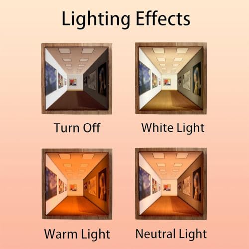 HOMENITY® - 1pc 3D Naked Eye Visual Night Light – 3 Light Effect,Creative Wall-Mounted LED Lamp with Artistic Scenes,Decorative Lighting for Home or Office, USB Powered,Plastic-lamp - Image 3