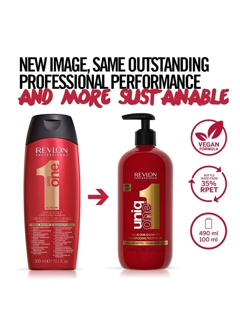 Revlon Professional - ALL IN ONE SHAMPOO Moisturizing Shampoo For Damaged Hair 490ml - Image 1