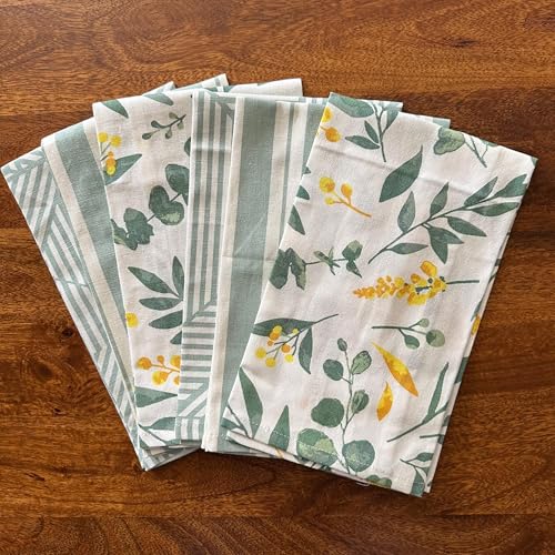 Oak & Lily Set of 6 Kitchen Napkins | Dish Towels | 100% Cotton | Premium European Quality | Washable, Large Size (40 * 60cm) Kitchen Cloth for Roti, Cleaning, Drying, Wiping | Sage Green - Image 2