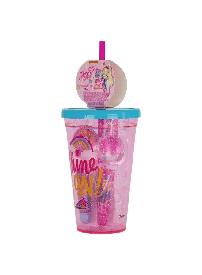 klarako “Shine On!” Tumbler Set with Flavored Lip Gloss and Scented Nail Polish, 4-Piece Set