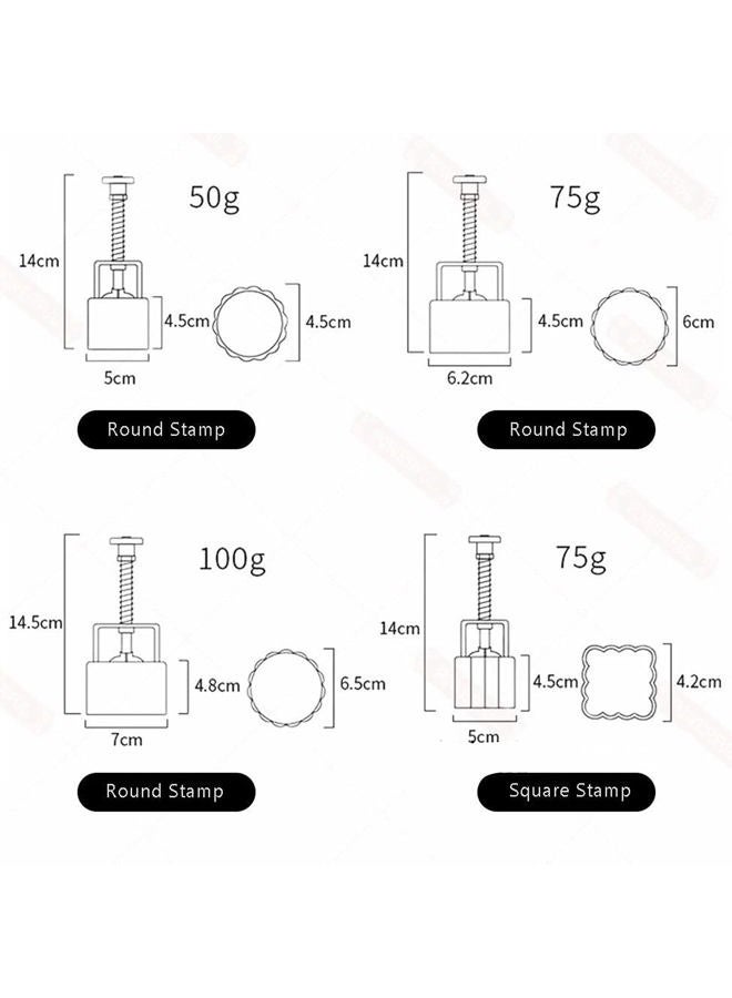 POWERFUL Mooncake Mold Press 50g BathBomb Molds, Mid Autumn Festival Mooncake Molder and Cake Mould 50g/75g/100g (A-(50g-6pcs) ct+(50g-6pcs)3D) - Image 5