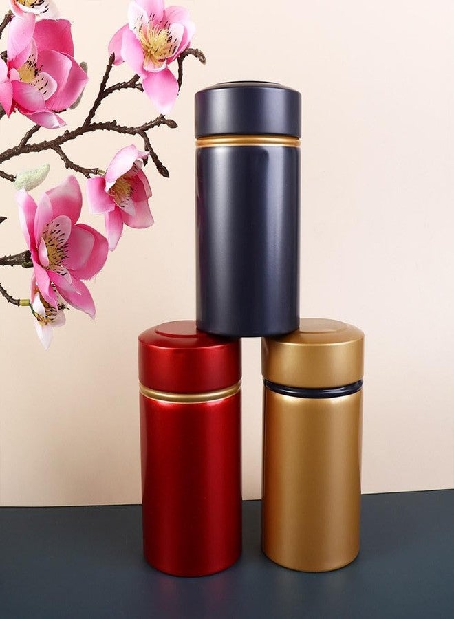 Kopida 3 Pcs Tea Canister with Lid, Multipurpose Tea Tin Tea Can Tea Box Round Metal Storage Container for Storage Loose Tea Leaves, Coffee, Candy, Herbs and Spices(2.55x2.55x4.33inch) - Image 3