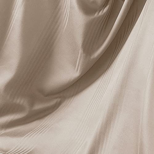 Spread Spain Cotton with Striped Design & 450 Thread Count King Size (Double) Barcode Duvet Cover (90x108 Inch) - Taupe - Image 5
