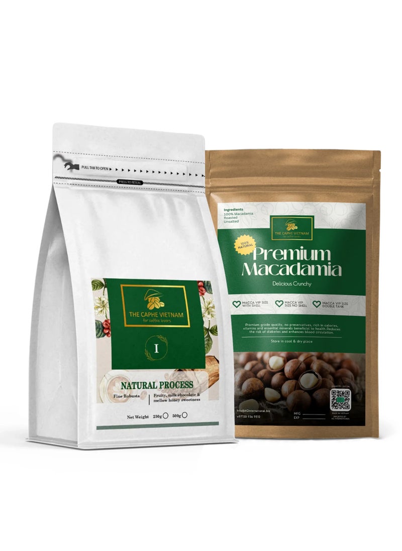 Combo Gift Set - Fine Robusta Coffee - Natural process 250g + Premium Macadamia Vip Size Double Tank 500 g - pzsku/ZB7500FB962B4C372E2F4Z/45/1741063623/2a7eeb13-aa7f-42ca-881a-80086be1adc9