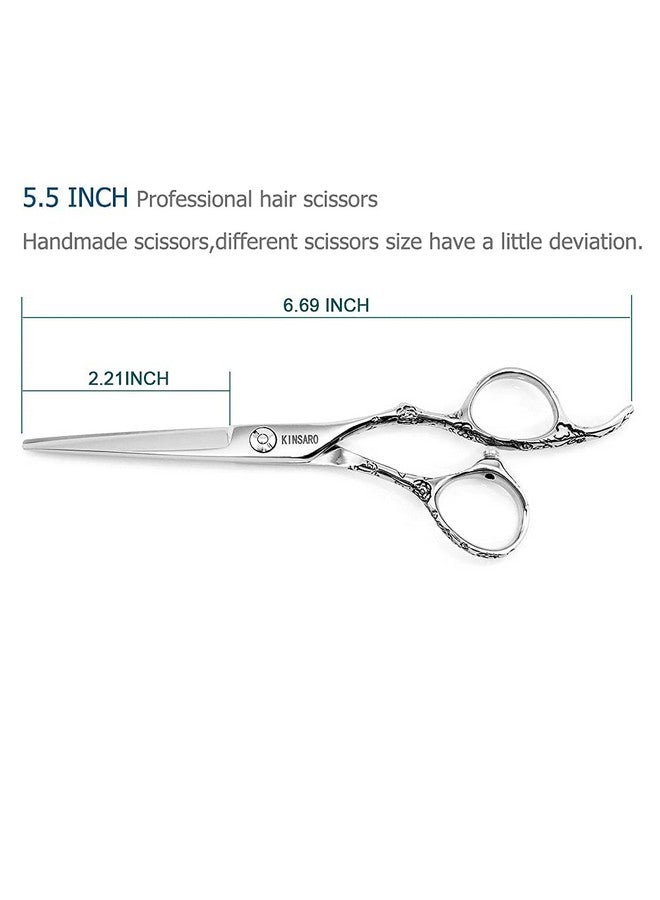 KINSARO Hair Scissors 5.5 Inch Professional Hair Shears Hair Cutting Scissors Haircut Scissors Sharp Barber Scissors 440C Barber Shears Hairdresser Scissors Rose handle KINSARO - Image 3