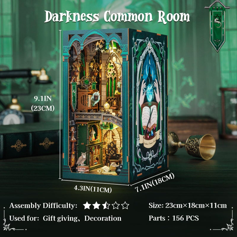 CUTEBEE Book Nook Kit, DIY Booknook Miniature House Tiny House 3D Wooden Puzzle Dollhouse Kit for Adults and Teens, Bookshelf Insert Decor, DIY Craft Gift Model Build - Image 4