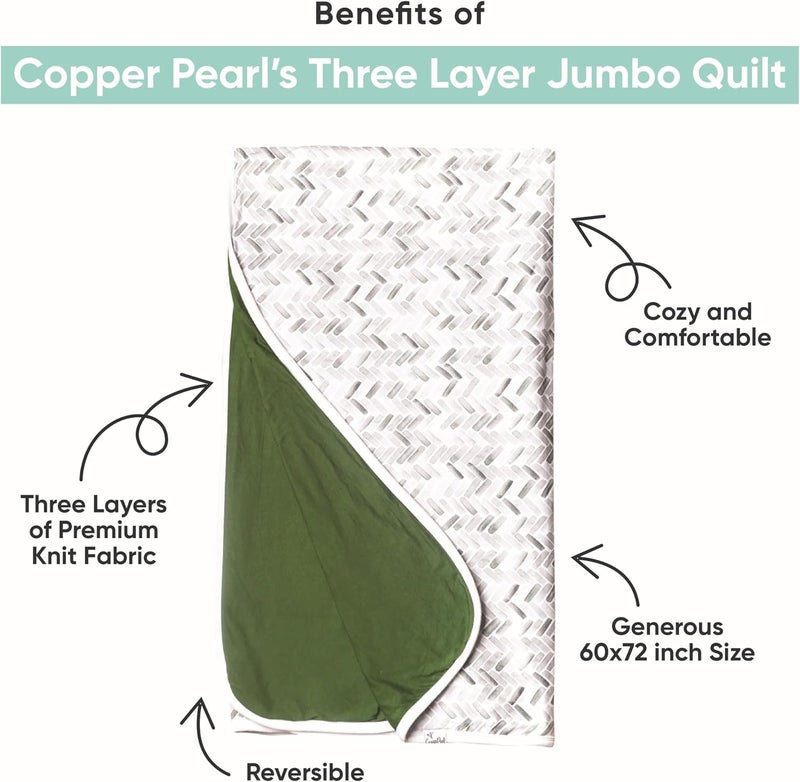 Copper Pearl Jumbo 3-Layer Baby Blanket: Soft Baby Quilts for Boys and Girls | Breathable, Cozy, Toddler Blanket | Baby Quilt for Newborns | 46x46 Premium Polyester/Rayon | Canyon - Image 2