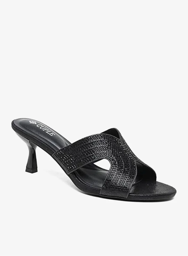 Cuple Embellished high-heeled cross-strap sandal