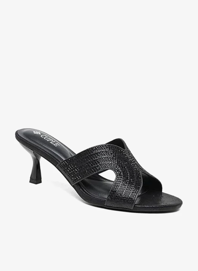 Cuple Embellished high-heeled cross-strap sandal