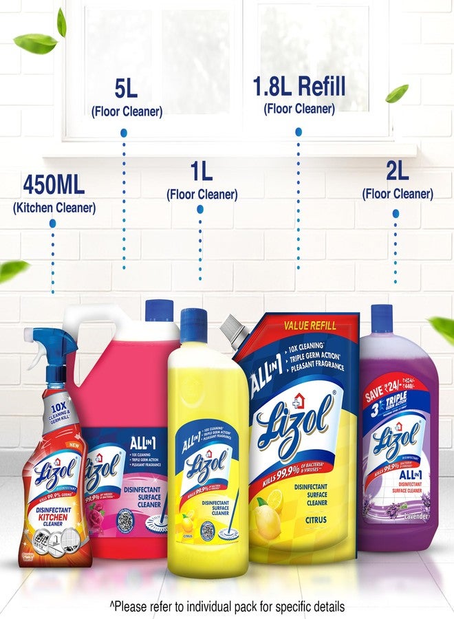 Lizol Disinfectant Surface & Floor Cleaner Liquid Refill Pack, Floral - 1800 ml | Suitable for All Floor Cleaner Mops | Kills 99.9% Germs| India's #1 Floor Cleaner - Image 5