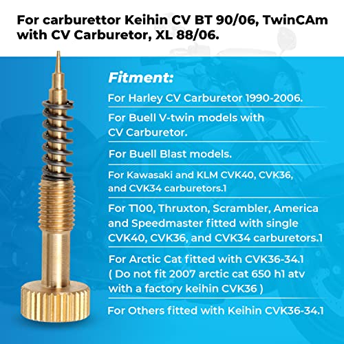 Alpha Rider Pro Carb Rebuild Kit Mixture Screw For Keihin CV CVK Carbs For Harley Big Twin 1990-1999, Twin Cam 1999-2006 & Sportster XL 883 1200 1988-2006 - Image 3