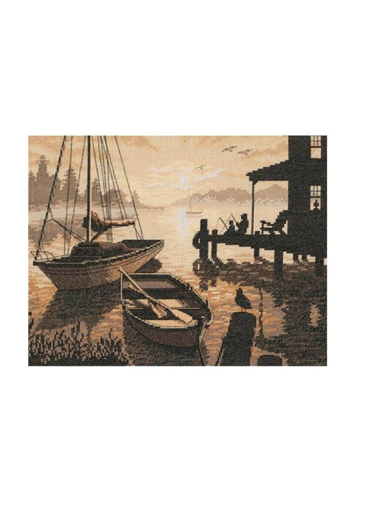 Silhouette Counted Cross Stitch Kit 13in x 10in Peacefull Silhouette - Image 1