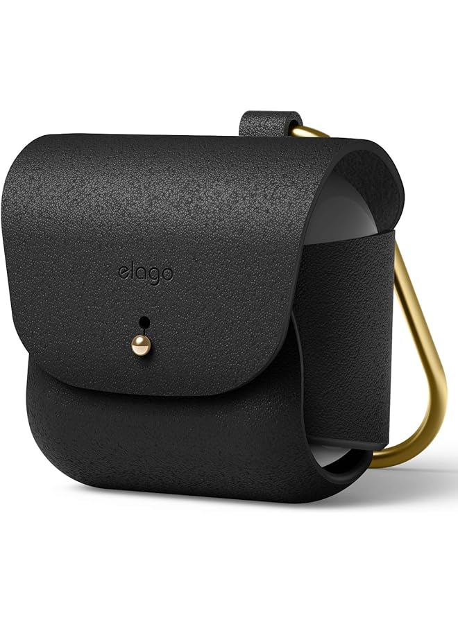 Elago Airpods 3 Leather Case Black - Image 1