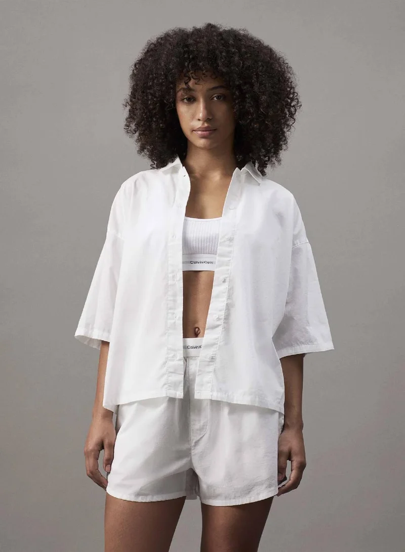 Cotton Poplin Pyjama Top