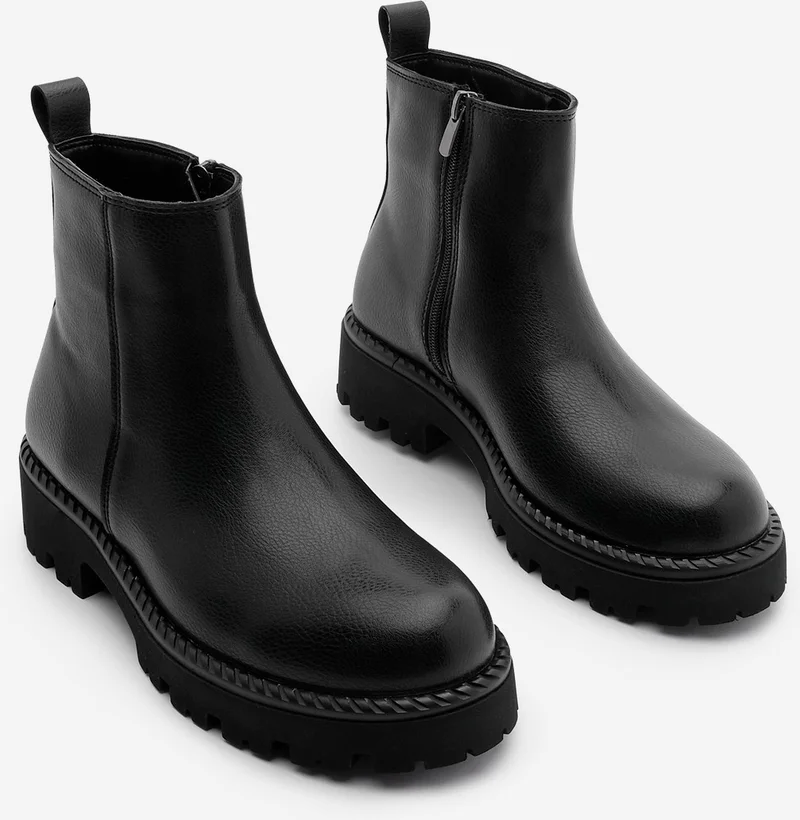 MARJIN Margin Women's Zippered Thick Sole Daily Boots Terase