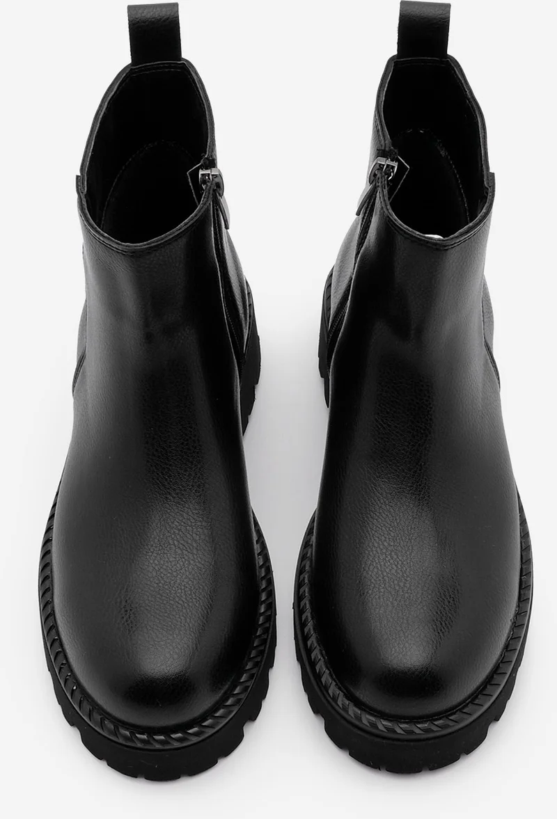 MARJIN Margin Women's Zippered Thick Sole Daily Boots Terase