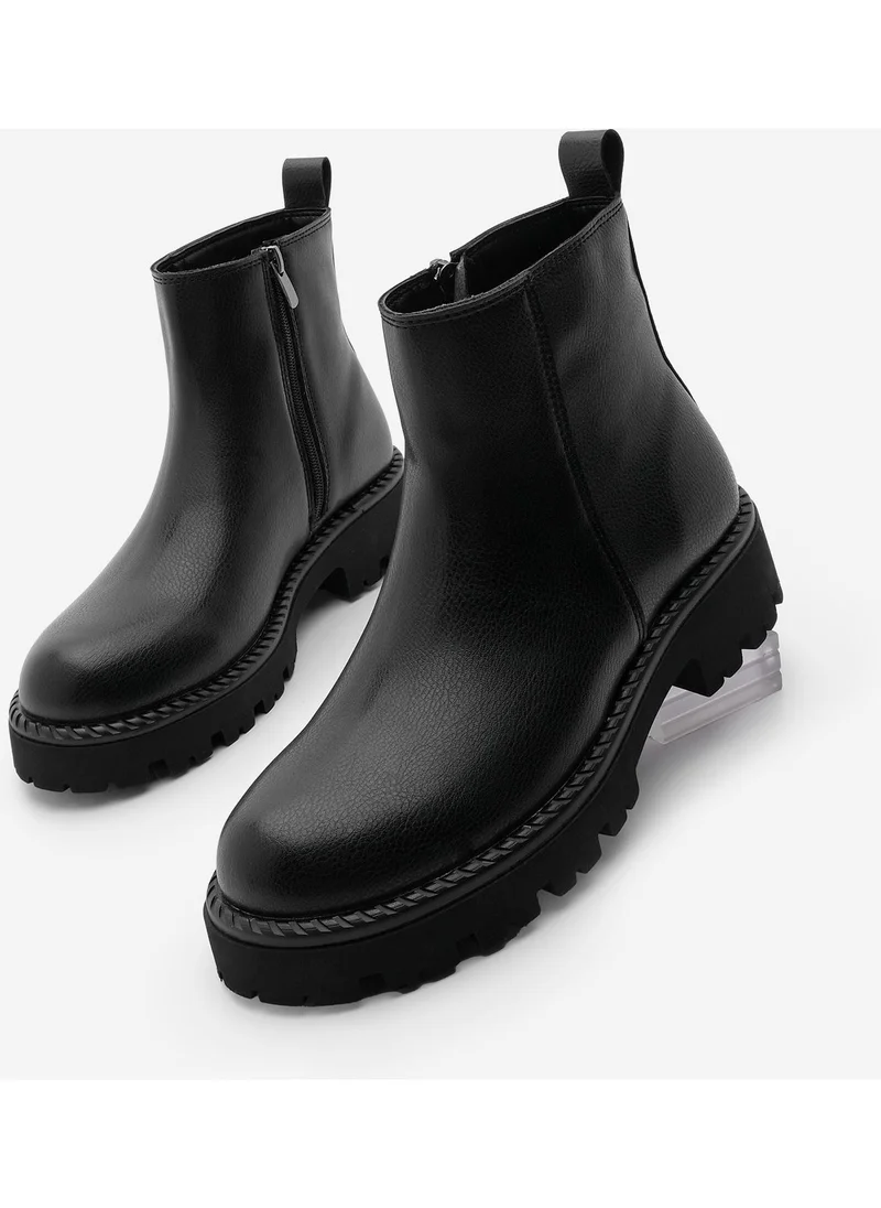 MARJIN Margin Women's Zippered Thick Sole Daily Boots Terase