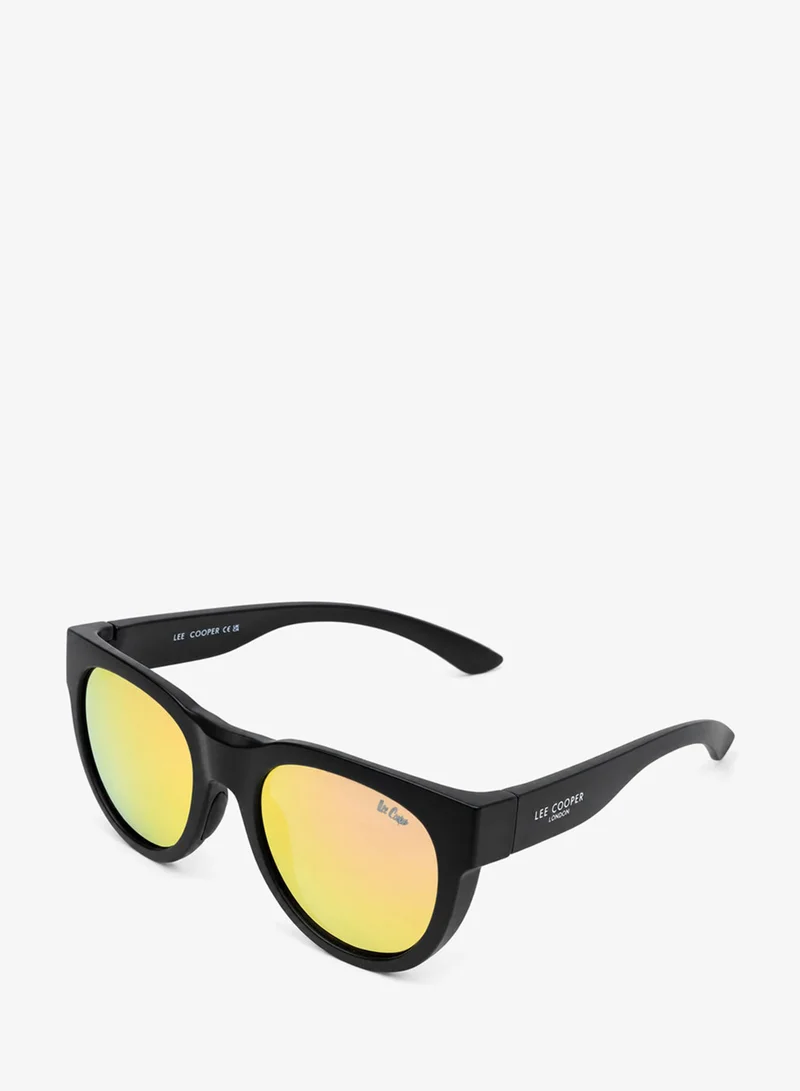 Lee Cooper Polarized Sunglasses Mat Black Frame Orange Mirrired Mirror Lens 54mm  - LCM10740C1