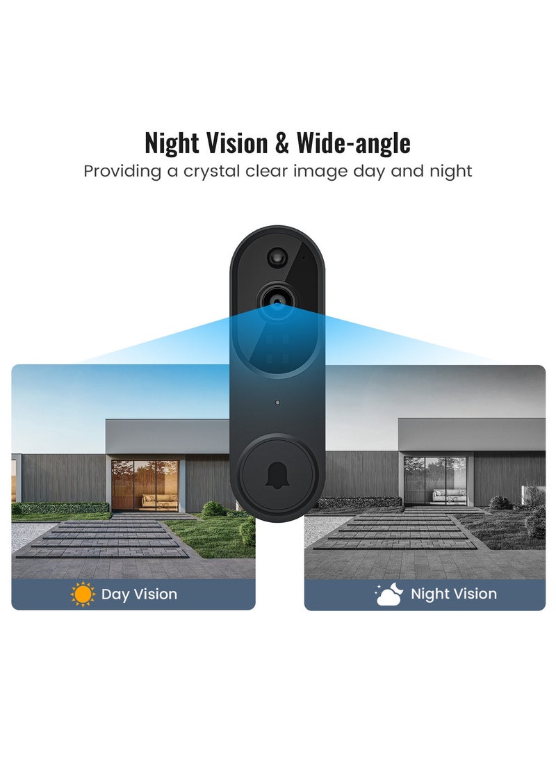 Alruht - Smart WiFi Remote Doorbell, Smart Doorbell Home Intercom HD Wireless Rechargeable Security Doorbell (With Indoor Unit) - Image 1