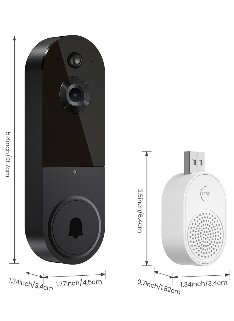 Alruht - Smart WiFi Remote Doorbell, Smart Doorbell Home Intercom HD Wireless Rechargeable Security Doorbell (With Indoor Unit) - Image 1