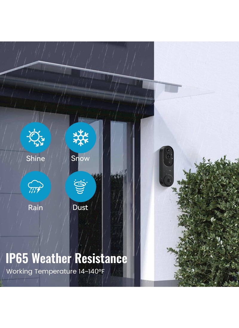 Alruht - Smart WiFi Remote Doorbell, Smart Doorbell Home Intercom HD Wireless Rechargeable Security Doorbell (With Indoor Unit) - Image 1