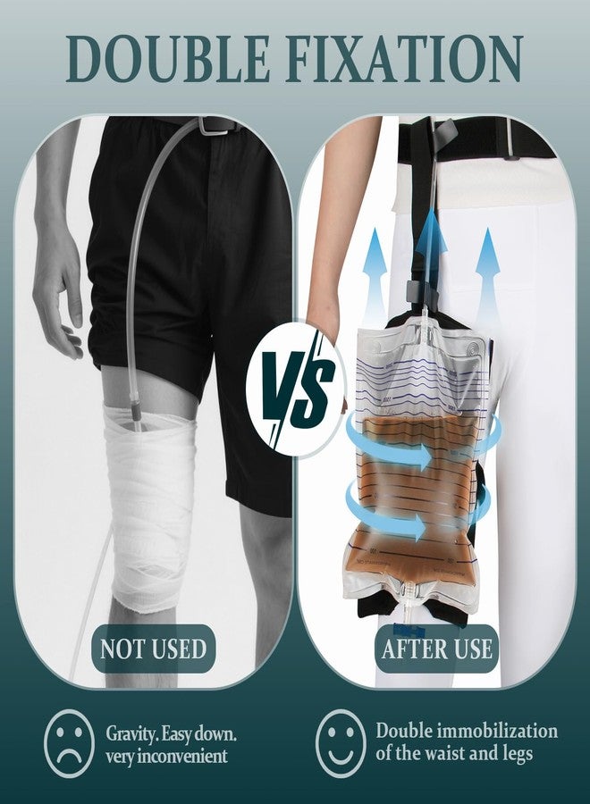 ZXMOBY 2PCS Catheter Bag Holder, Urinary Drainage Bag Cover for Men & Women,Catheter Stabilization Device， 2000ml Bag with Waist Belt ，It Won't Slip and Fall Out& Secure & Washable & Reusable - Image 3