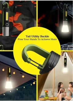 Generic Usb Charging Strong Light Xpe Wick Flashlight, 4-speed Dimming Waterproof Flashlight, Portable Multi-functional Outdoor Camping Lighting, And Emergency Situations With Built-in Battery For Long-lasting  - Image 2