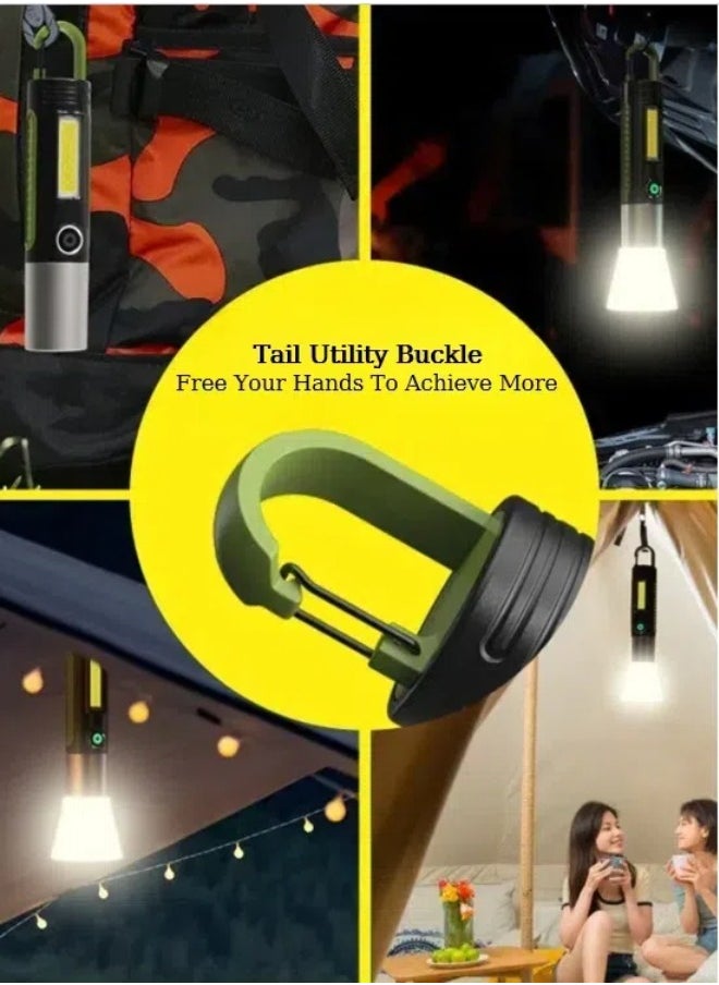 Generic - Usb Charging Strong Light Xpe Wick Flashlight, 4-speed Dimming Waterproof Flashlight, Portable Multi-functional Outdoor Camping Lighting, And Emergency Situations With Built-in Battery For Long-lasting - Image 1