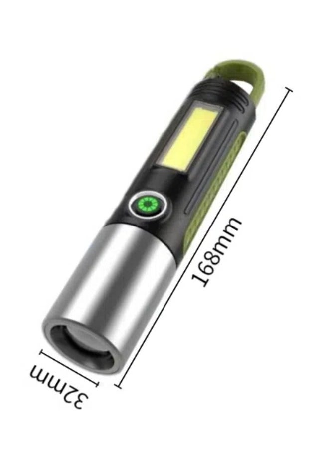 Generic - Usb Charging Strong Light Xpe Wick Flashlight, 4-speed Dimming Waterproof Flashlight, Portable Multi-functional Outdoor Camping Lighting, And Emergency Situations With Built-in Battery For Long-lasting - Image 1