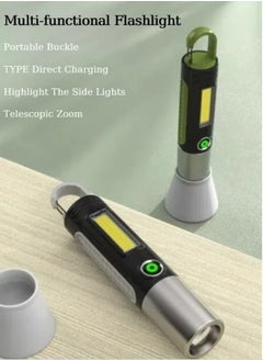 Generic Usb Charging Strong Light Xpe Wick Flashlight, 4-speed Dimming Waterproof Flashlight, Portable Multi-functional Outdoor Camping Lighting, And Emergency Situations With Built-in Battery For Long-lasting  - Image 1