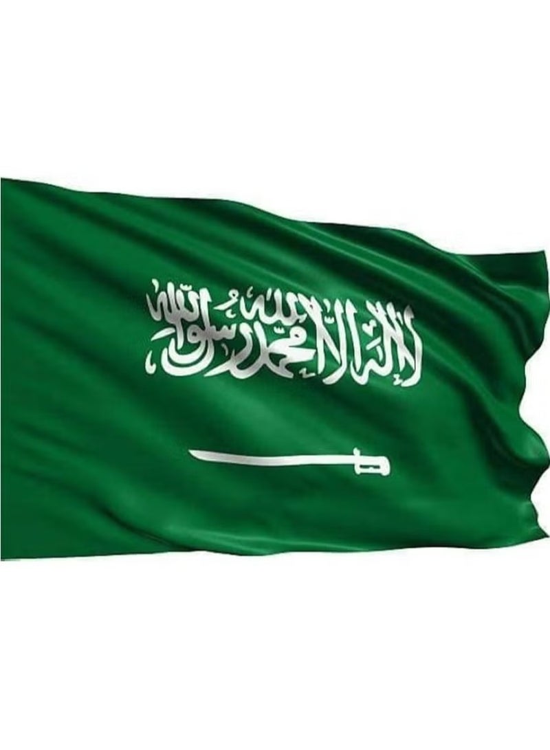 صندوق العاب علم السعودية لليوم الوطني السعودي، قماش جيب مزدوج الجوانب، 90×60 سم - Image 1
