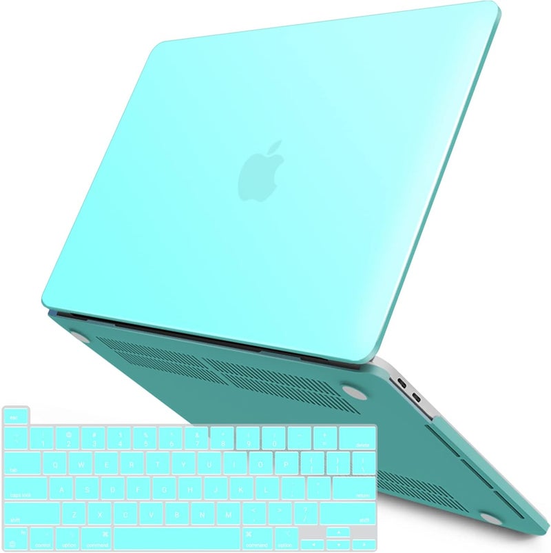 I Benzer Compatible with 2025 2024 M2 MacBook Pro 13 Inch Case 2025-2016 M1 A2338 A2289 A2251 A2159 A1989 A1706 A1708, Hard Shell Case & Keyboard Cover for Mac Pro 13, Turquoise, MT13-TBL+1 - Image 1