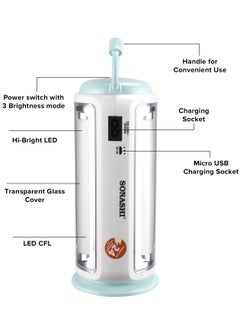 SONASHI Solar Rechargeable LED Lantern with BuiltIn Battery  Featured with Charging Indicator and Portable Handle  Solar Lights  Up to 4 Hours Working Time  Best for Indoors and Hiking SEL-705N Blue  - Image 5