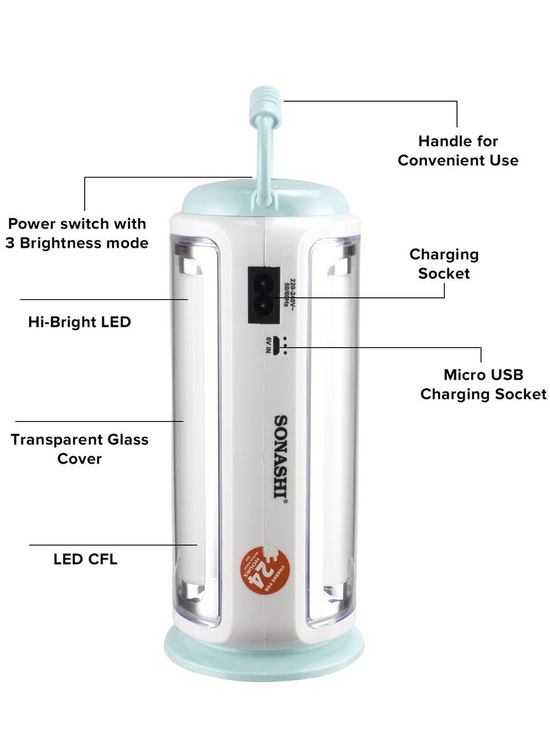SONASHI Solar Rechargeable LED Lantern with BuiltIn Battery  Featured with Charging Indicator and Portable Handle  Solar Lights  Up to 4 Hours Working Time  Best for Indoors and Hiking SEL-705N Blue  - Image 5